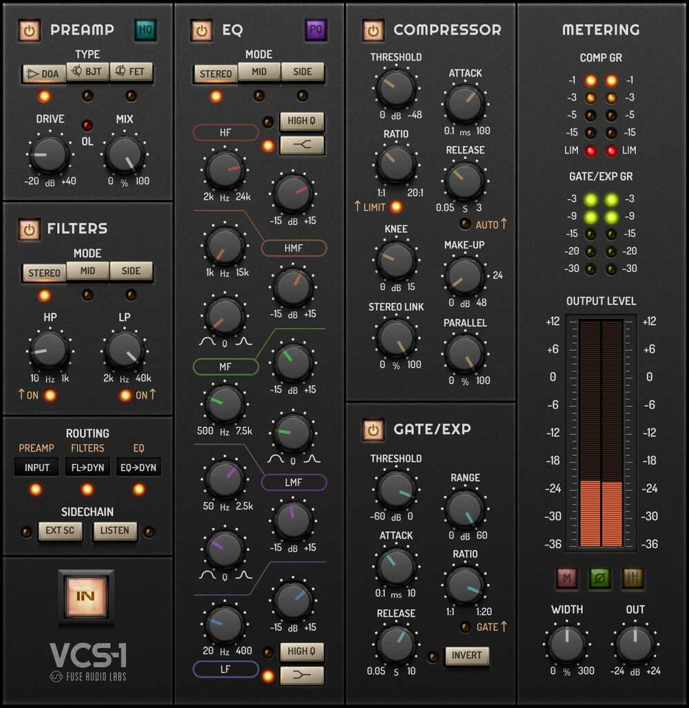 Fuse Audio Labs VCS-1 All-In One Channel Strip interface