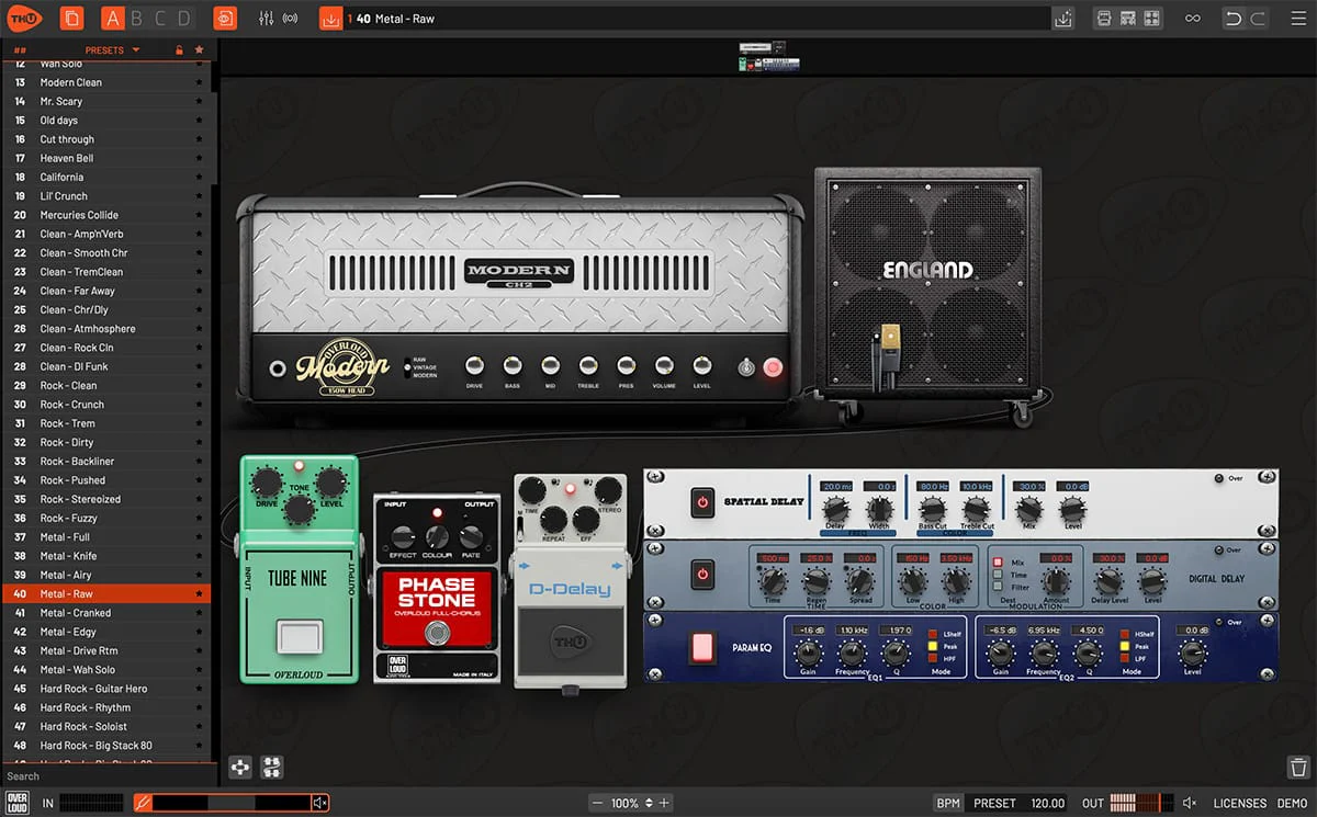 Overloud TH-U Premium interface