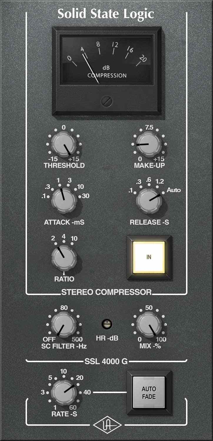 Universal Audio SSL 4000 G Bus Compressor interface