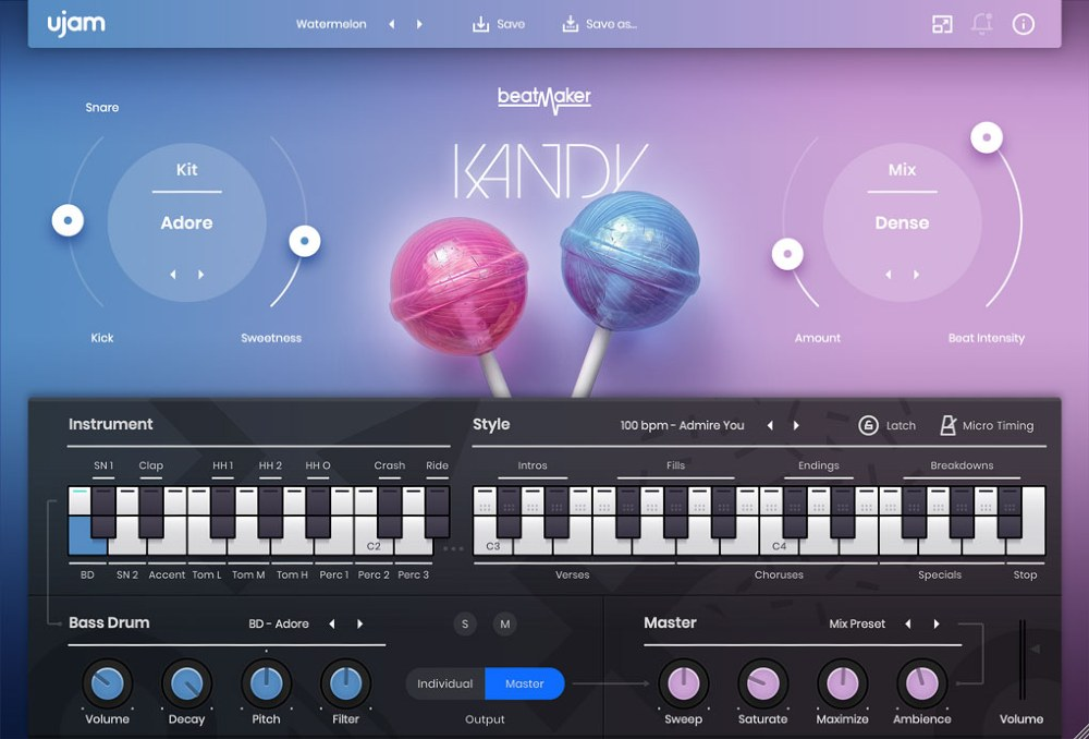 UJAM Beatmaker KANDY interface