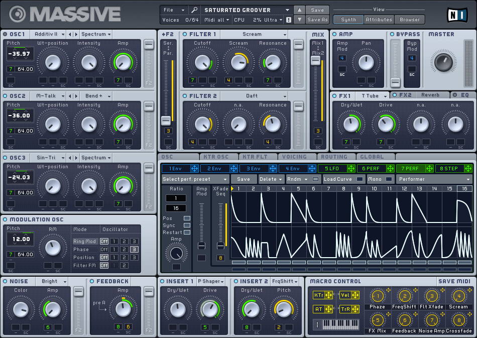 Native Instruments MASSIVE interface