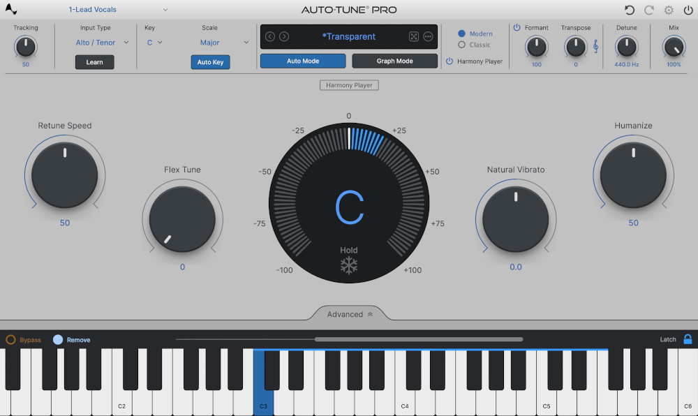 Antares AutoTune Pro 11 interface