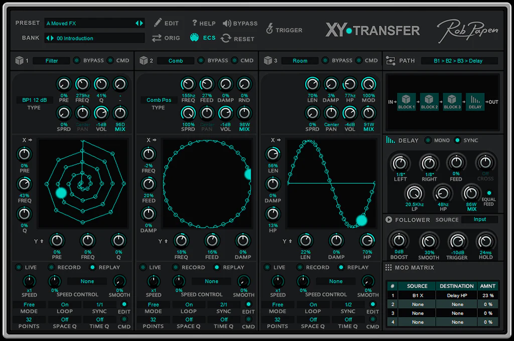 Rob Papen XY-Transfer interface