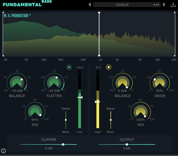 W. A. Production Fundamental Bass interface