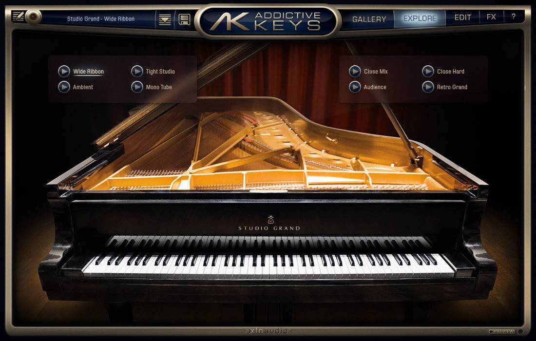 XLN Audio Addictive Keys: Studio Grand interface