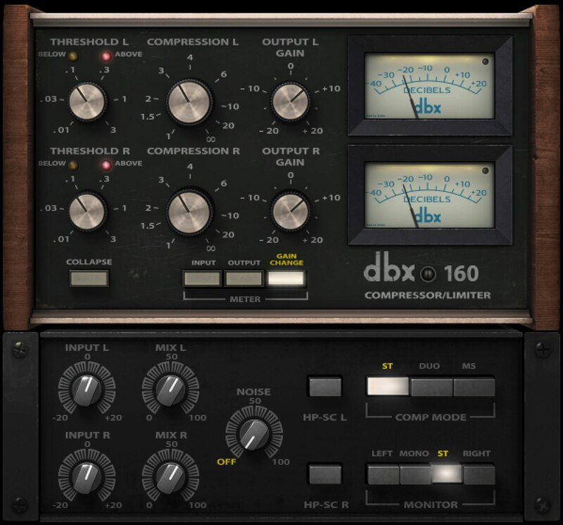 Waves dbx 160 Compressor Limiter interface