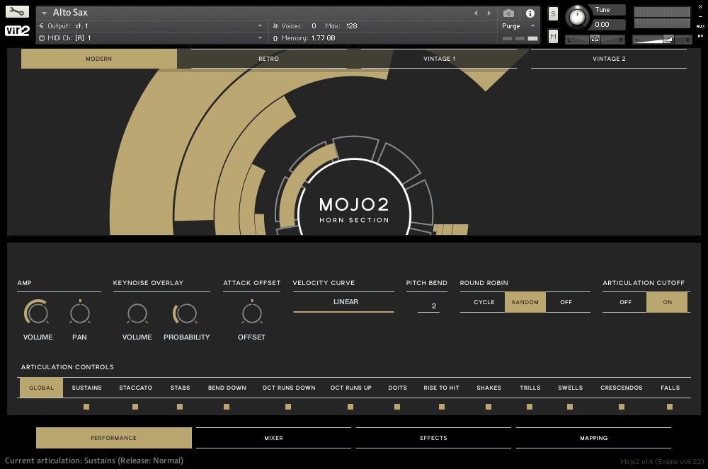 Vir2 Instruments MOJO 2: Horn Section interface