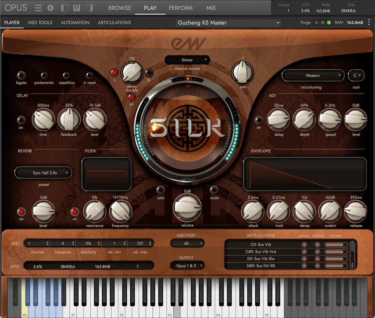EastWest QL SILK interface