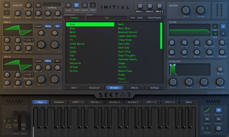 Initial Audio Sektor interface