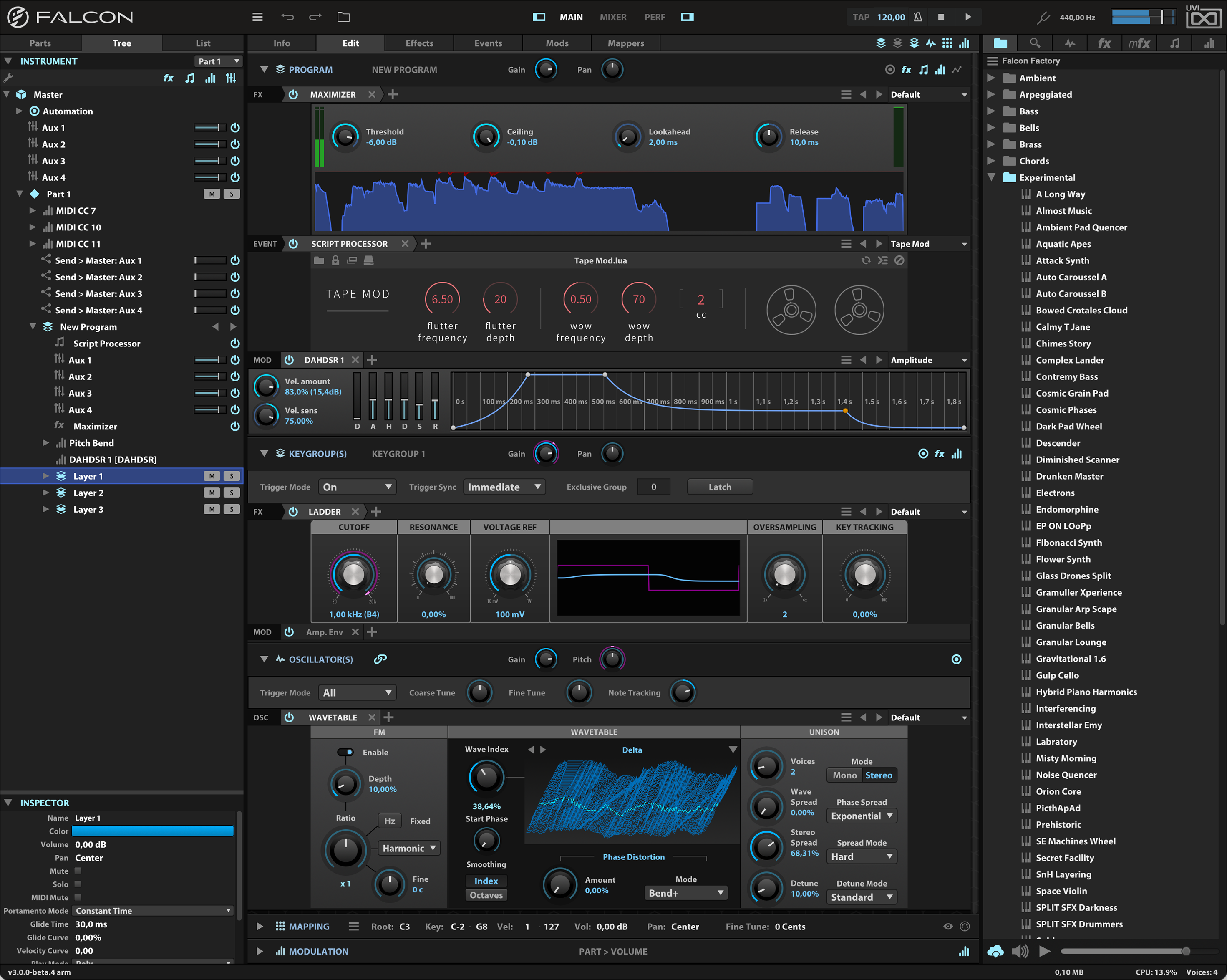 UVI Falcon interface