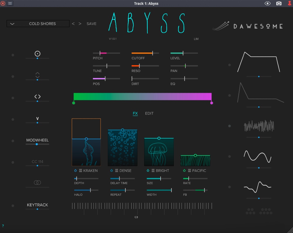 Tracktion Dawesome Abyss interface