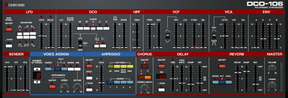 Cherry Audio DCO-106 interface