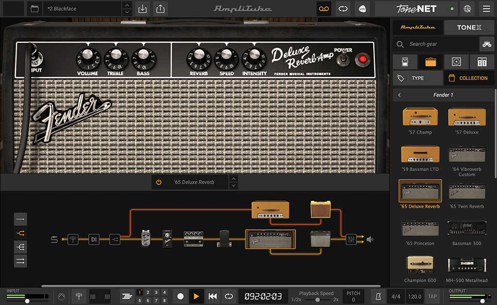 IK Multimedia AmpliTube Fender Collection interface