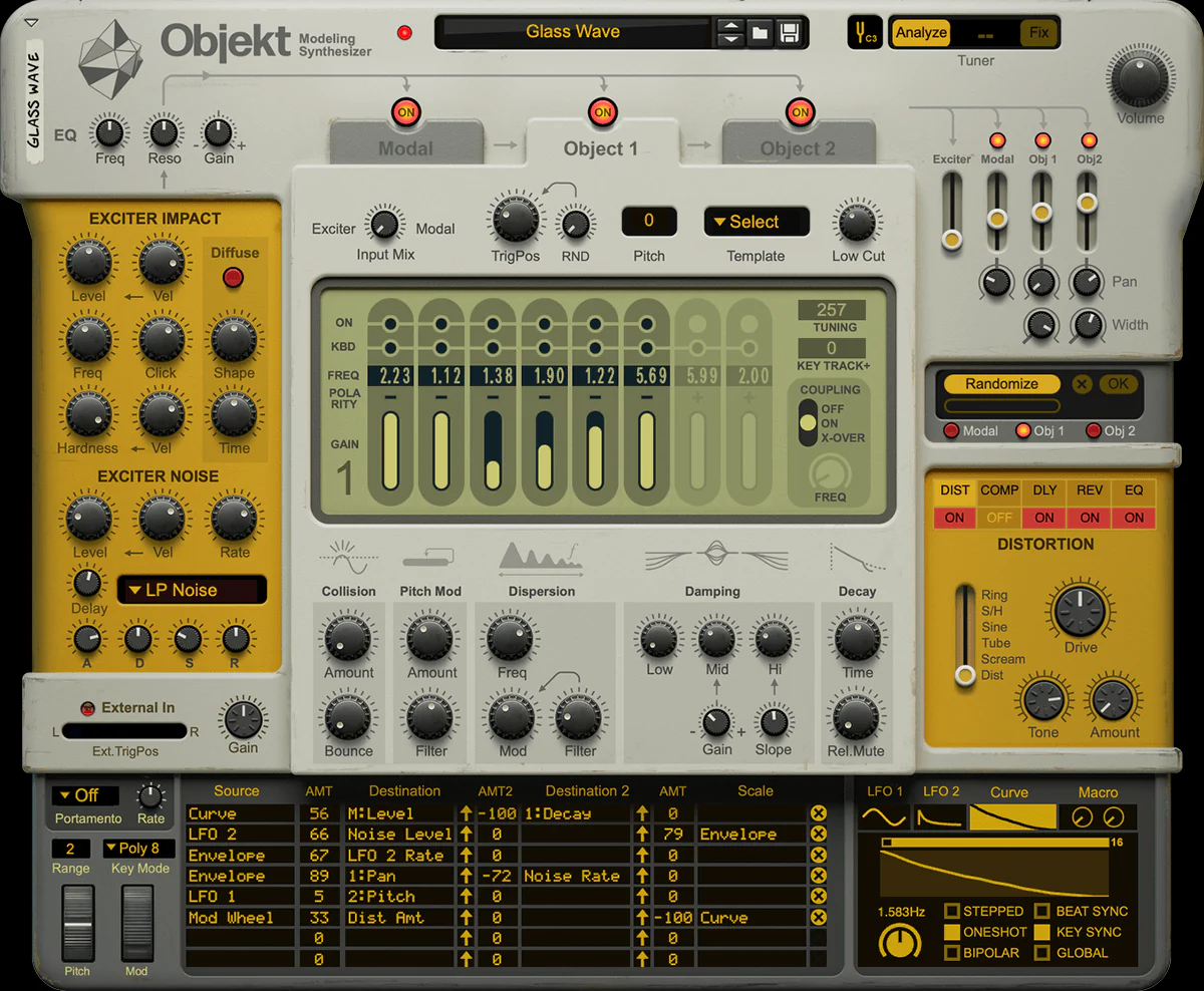 Reason Studios Objekt interface