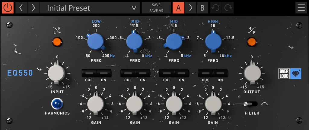 Overloud GEM EQ550 interface