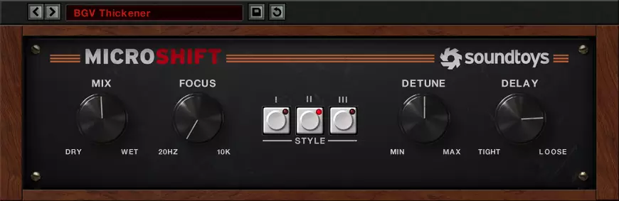 Soundtoys MicroShift interface