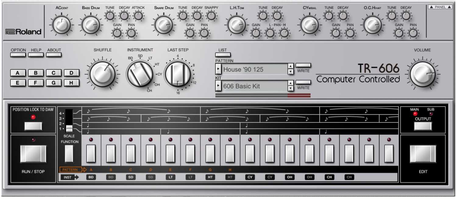 Roland TR-606 interface