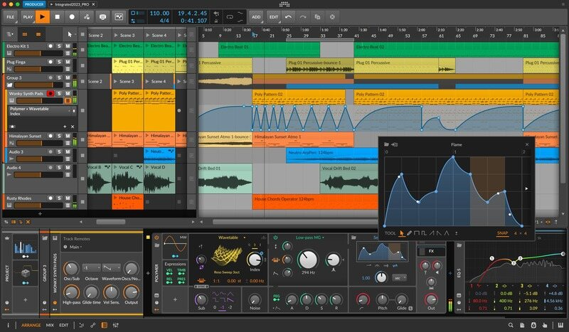 Bitwig Studio 5 Producer interface