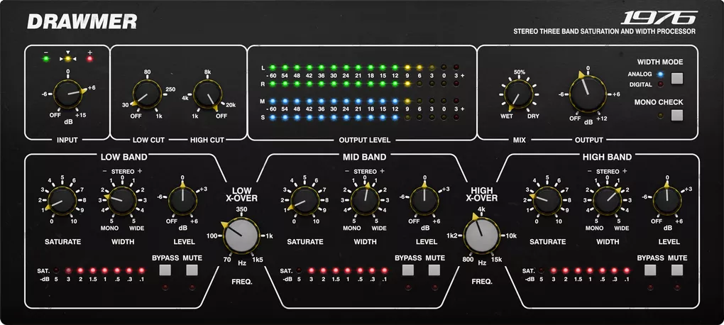 Softube Drawmer 1976 Three Band Saturator interface