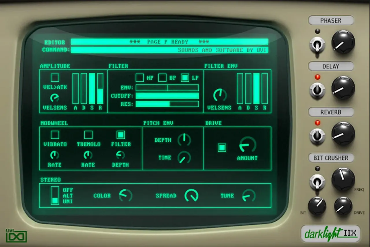 UVI Darklight IIx interface