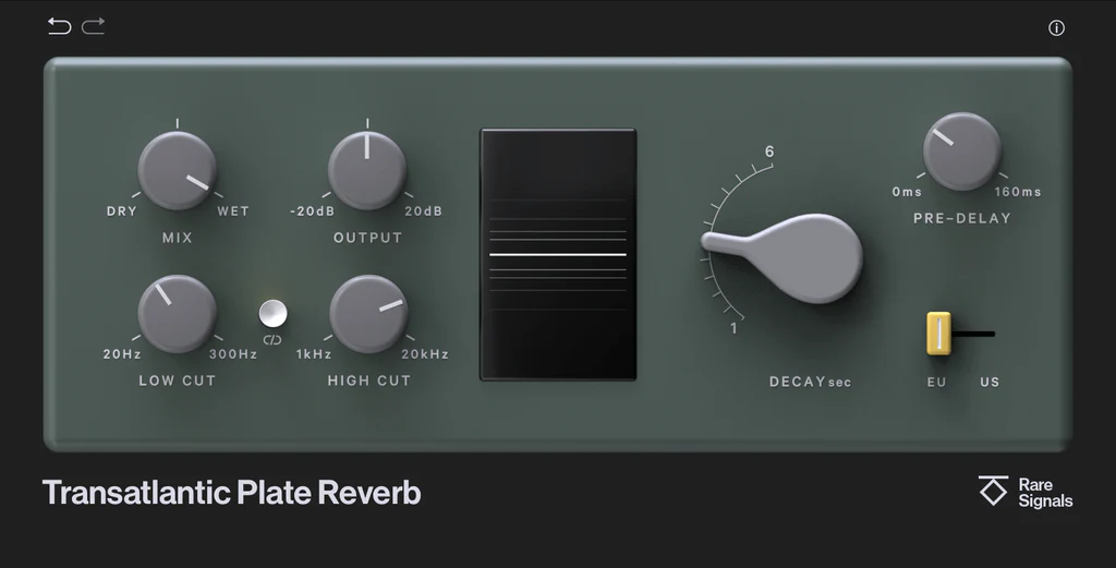 Rare Signals Transatlantic Plate Reverb interface