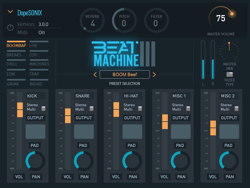 DopeSONIX Beat Machine 3 interface