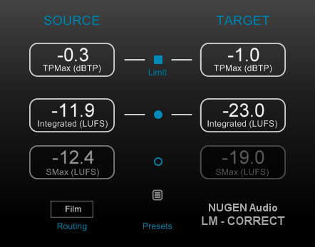 NUGEN Audio LM-Correct 2 interface
