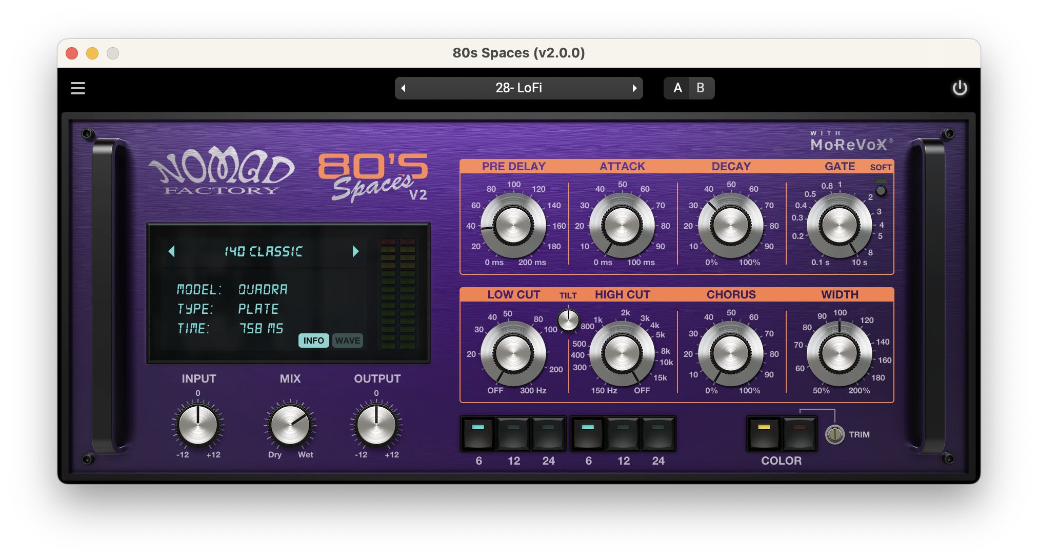 Nomad Factory 80's Spaces interface