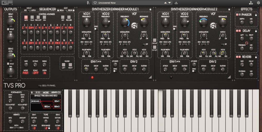 GForce Software Oberheim TVS Pro interface