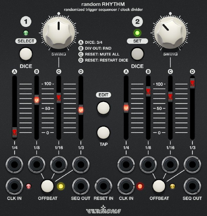Softube Modular Add-On: Vermona Random Rhythm interface