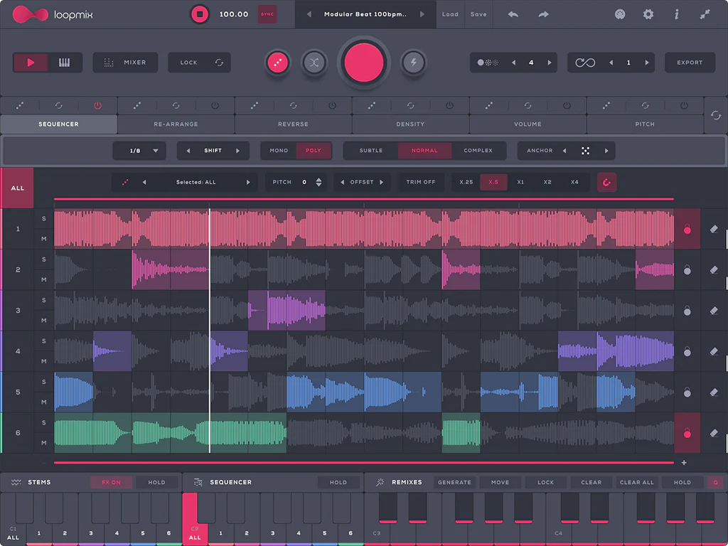 Audiomodern Loopmix interface