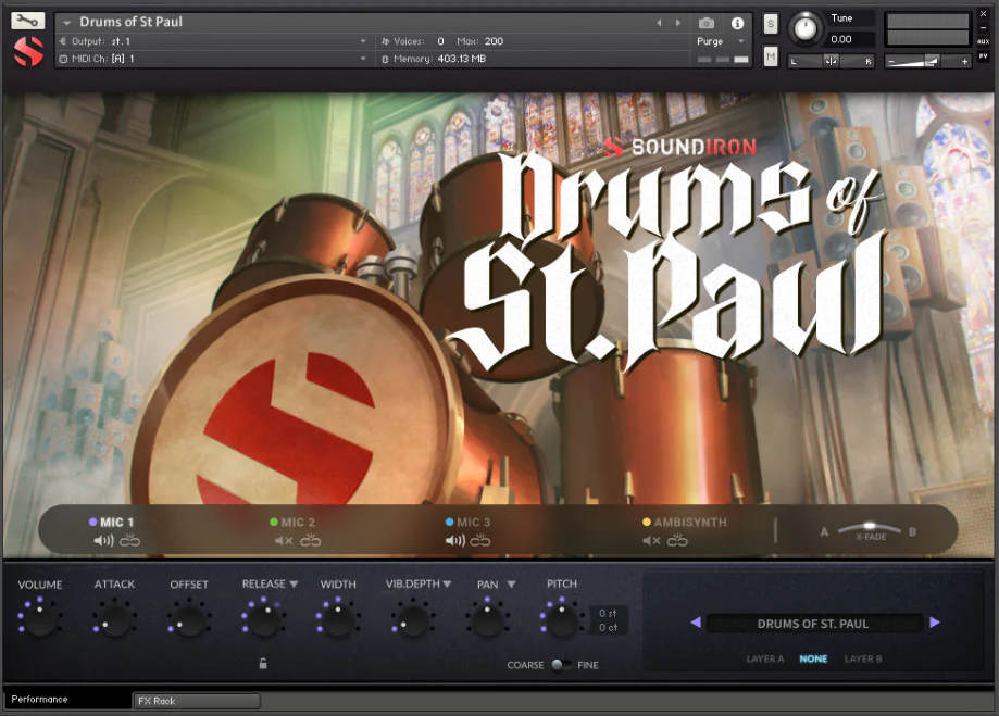 Soundiron Drums of St Paul interface