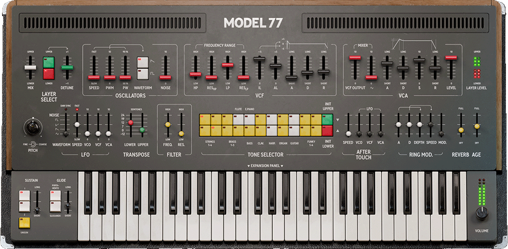 Softube Model 77 Dual Layer Synth interface