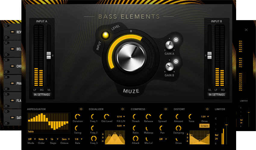 Muze Bass Elements interface