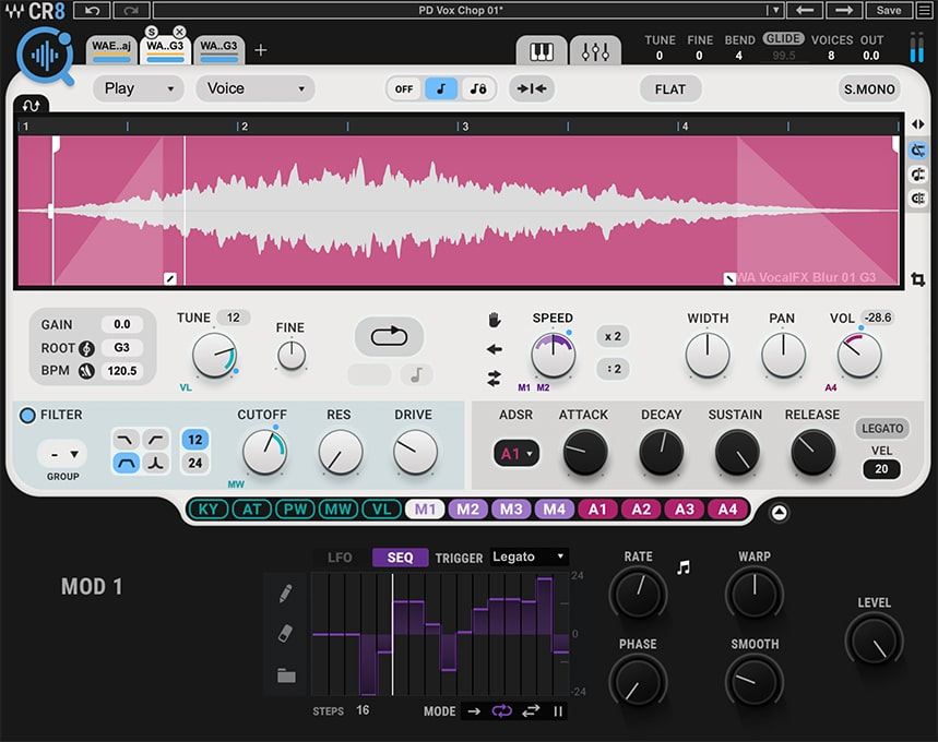 Waves CR8 Creative Sampler interface