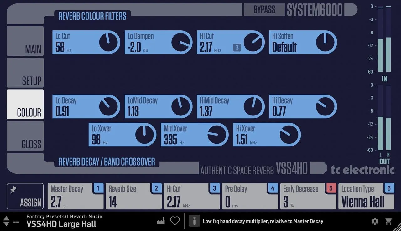 TC Electronic VSS4 HD - Authentic Space Reverb interface