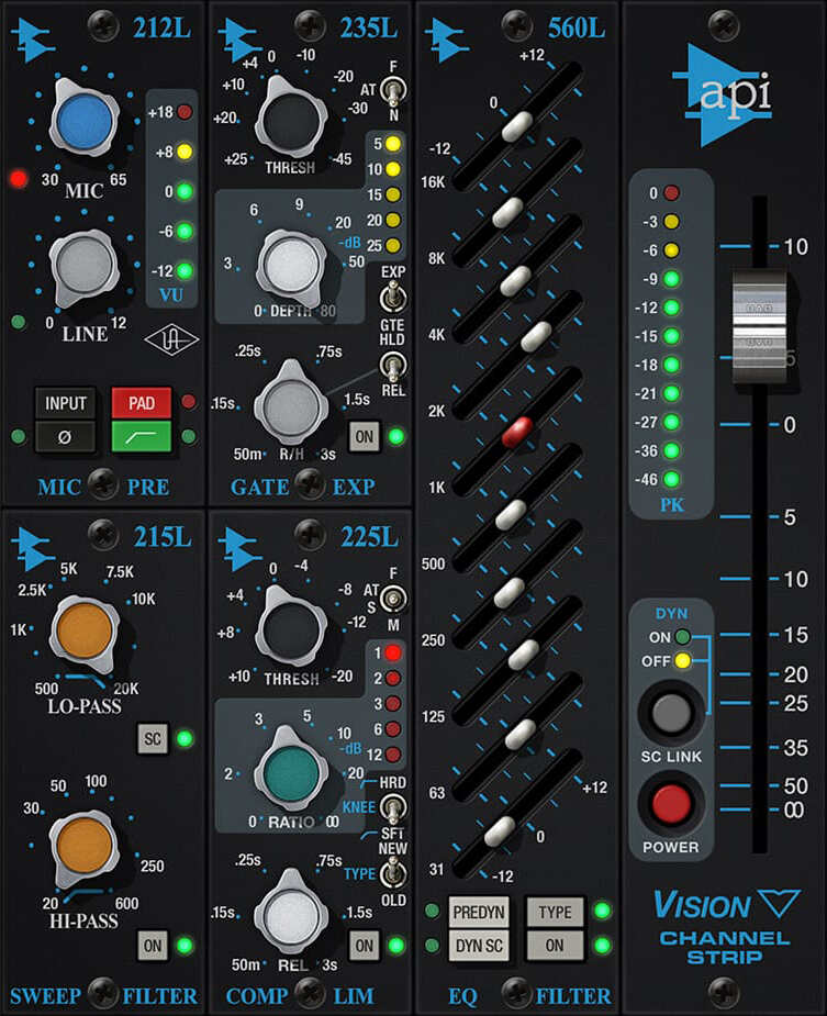 Universal Audio API Vision Channel Strip interface