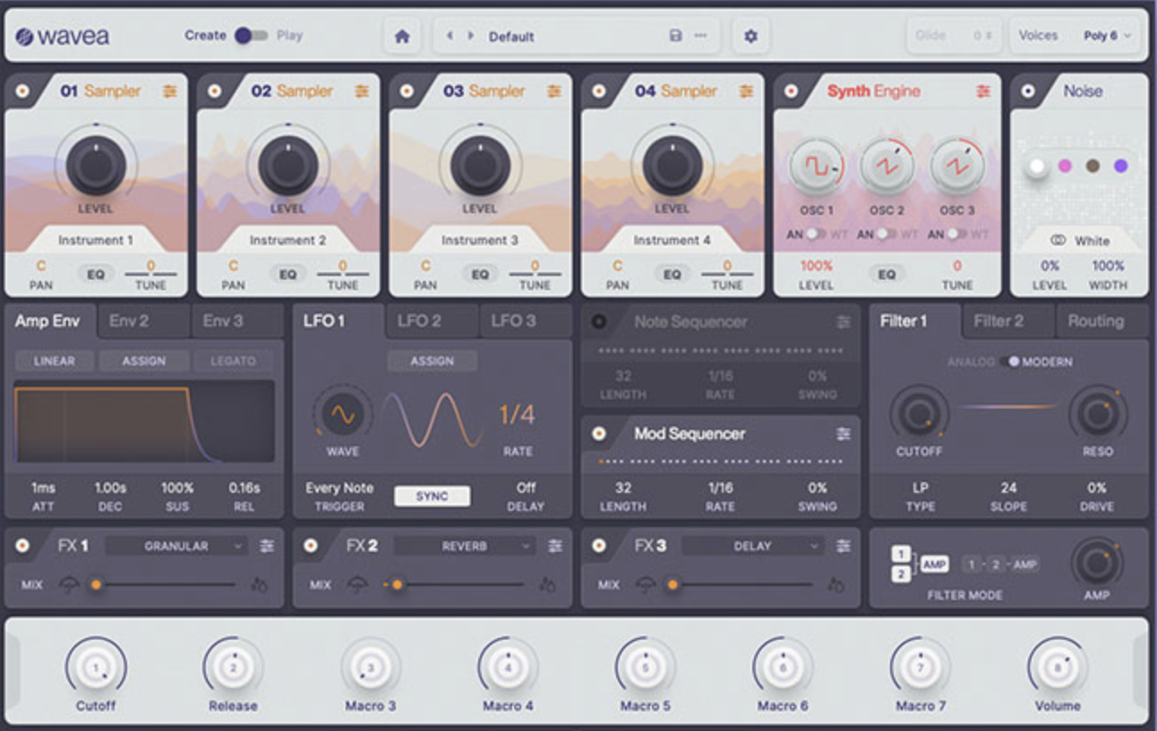 Wavea Flite Create interface