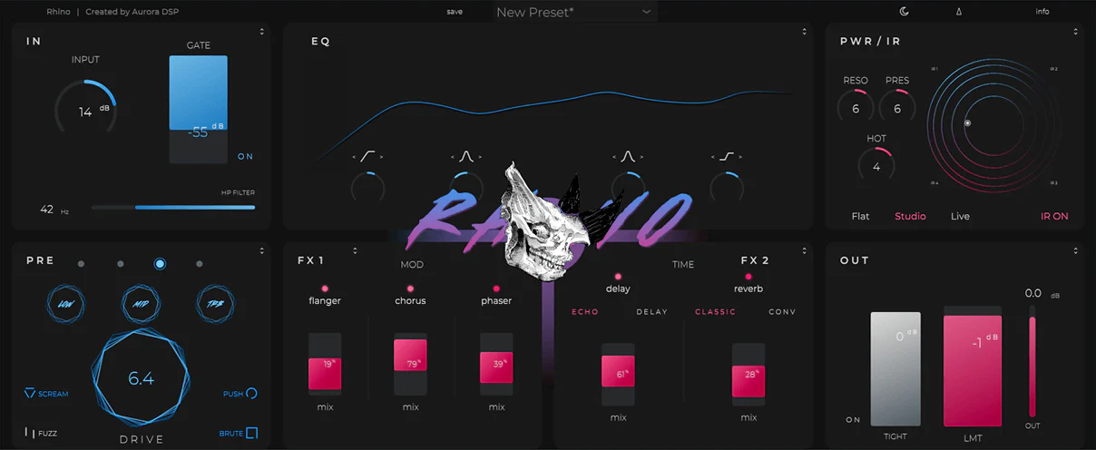 Aurora DSP Rhino interface