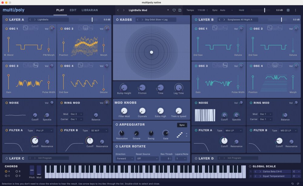 KORG multi poly native interface