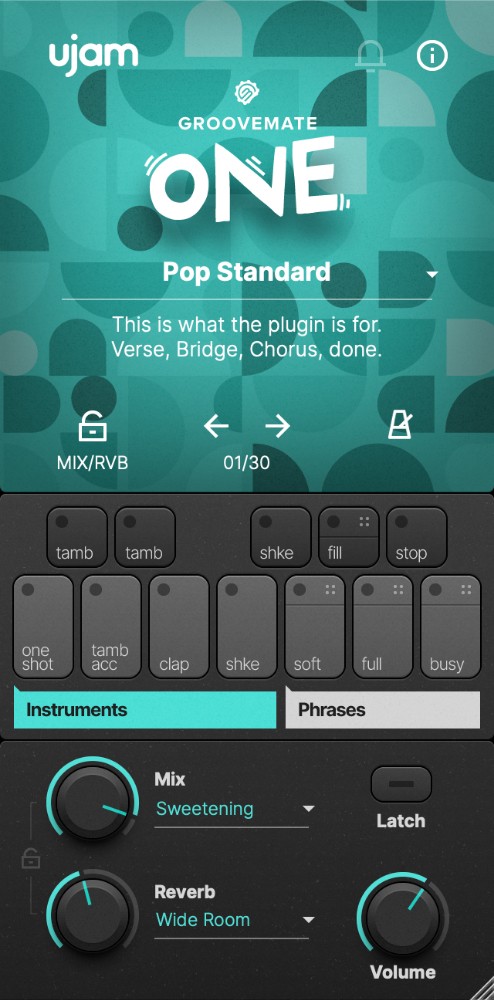 UJAM Groovemate ONE interface