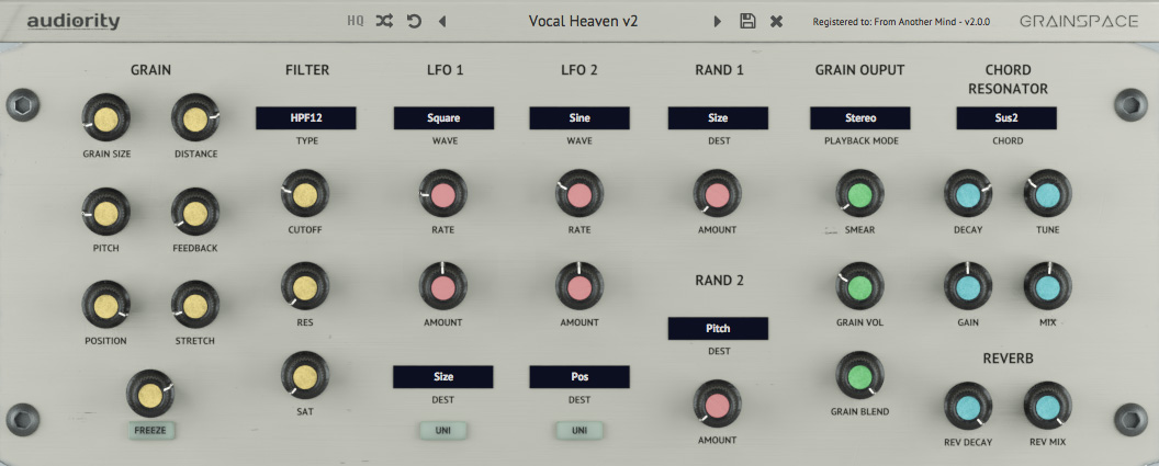 Audiority GrainSpace interface