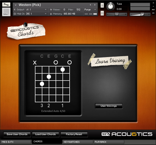 Vir2 Instruments Acou6tics interface
