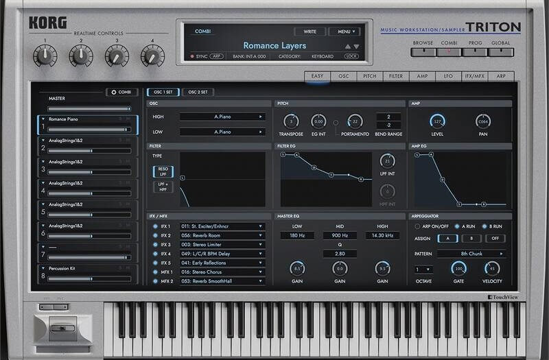 KORG TRITON Extreme interface