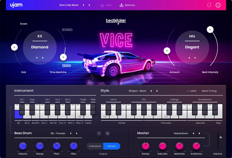UJAM Beatmaker VICE interface