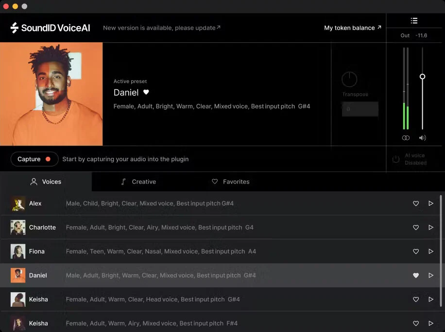 Sonarworks SoundID VoiceAI interface