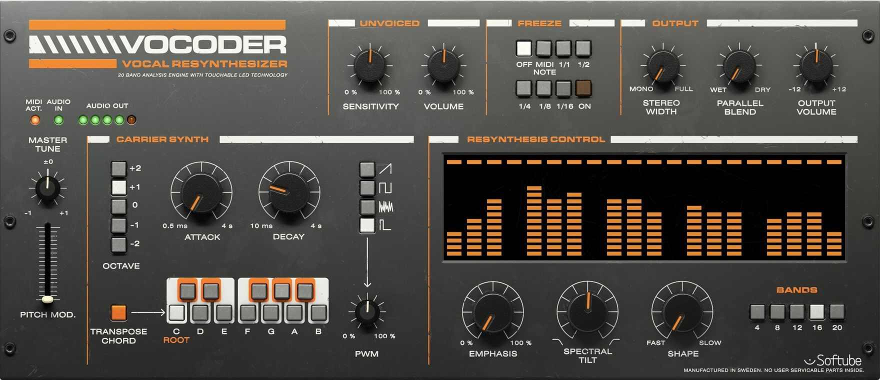 Softube Vocoder interface