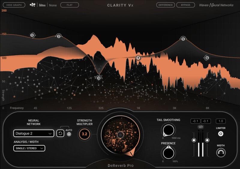 Waves Clarity Vx DeReverb Pro interface