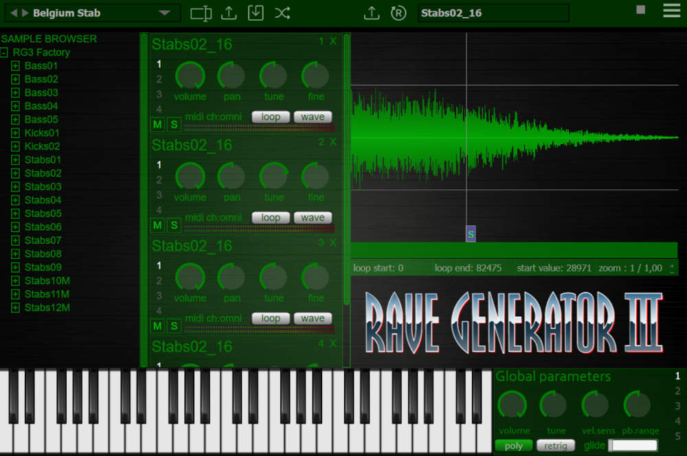 Audio Blast Rave Generator 3 interface