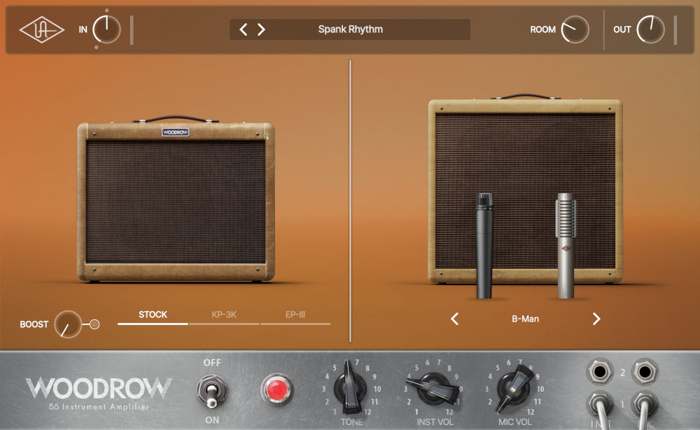 Universal Audio UAD Woodrow '55 Instrument Amplifier interface